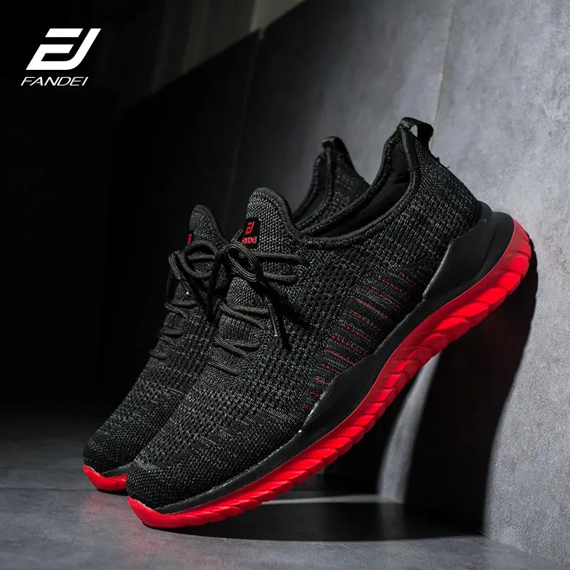 

FANDEI Running Shoes For Men Zapatillas Hombre Deportiva Sport Shoes Men Light Sneakers Sport Shoes Men Flyknit Upper Non-Slip