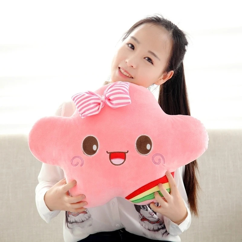 40 см * 30 Kawaii улыбающееся лицо облако плюшевая подушка игрушки мягкие Облако