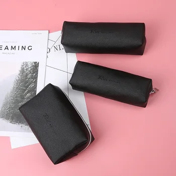 

1PC Simple Pencil Case Kawaii Black Pencil Case High Capacity Pencilcase For Kids School Office Supplies Creative Stationery