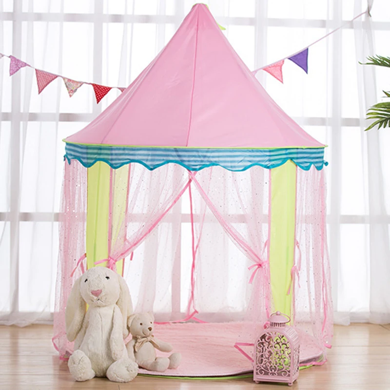 

Children Tent Play House Foldable Princess Style Small Size 100.00 X 100.00 X 135.00 Cm Outdoor Toys Tents Easy Assembly
