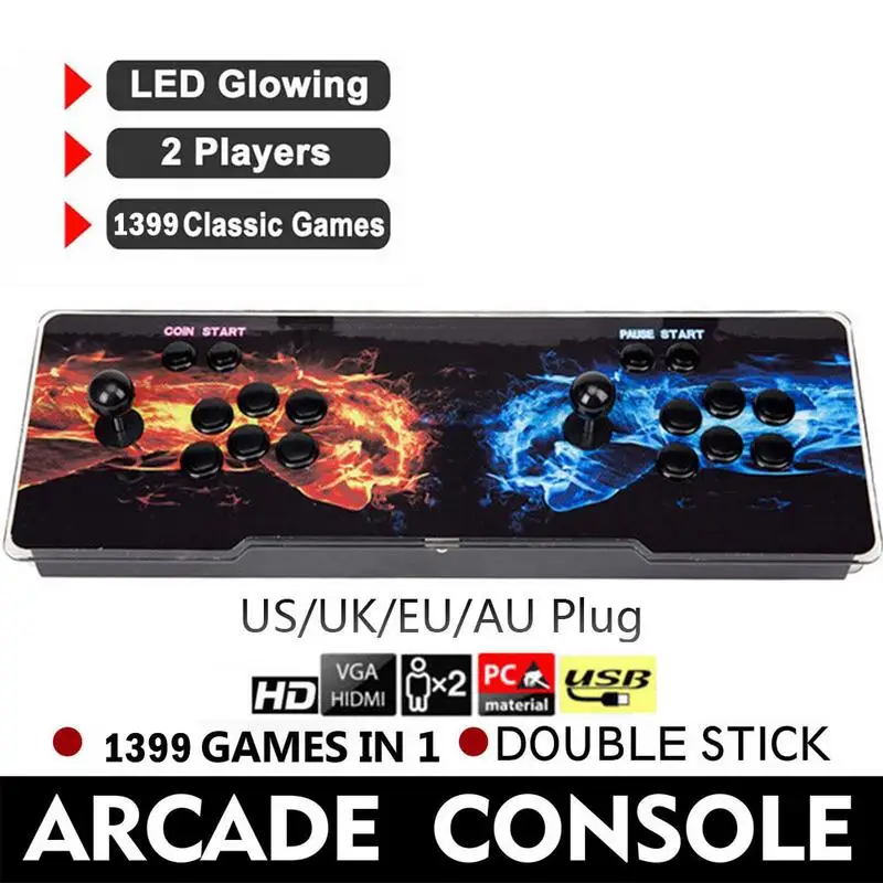 1388 In 1 Box 6S Heros Of Storm Arcade Game Console Double Stick 720P Coin-operated Amusement Machine