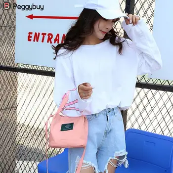 

Small Shoulder Crossbody Handbags Canvas Women Satchel Bucket Bags Casual Girls Top Handle Tote Bag