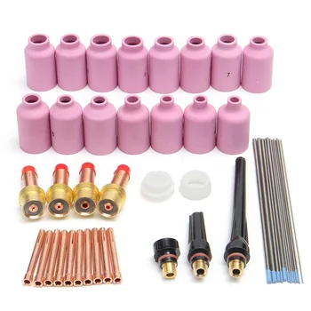 

46PCS For WP-17/18/26 WL20 TIG Welding Torch Stubby Gas Lens Kit Tools Welding Accessories