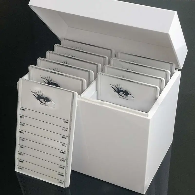 

New 5/10-Layer Crystal Eyelash Storage Box Grafting Eyelashes Close-Packed Display Box White Acrylic Eyelash Storage Box White