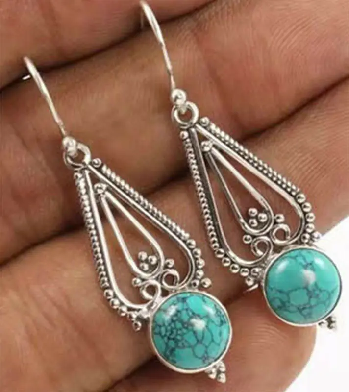 

Vintage Boho 925 Hooks Earrings Wholesale unique style hook dangle earrings with natural fashion jewelry For Woman Gift