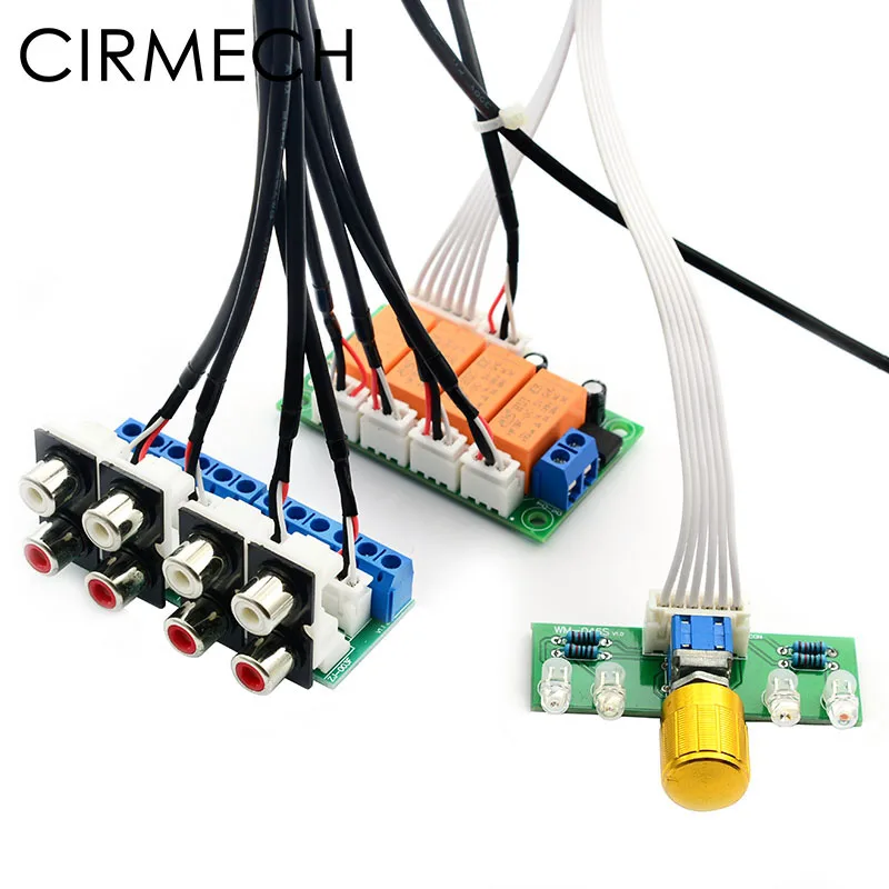 4 полосное реле CIRMECH Селекторное переключение сигнала аудиовхода RCA панель выбора