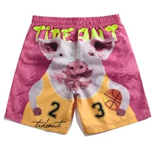 Мужские милые баскетбольные свиньи печатные бордшорты дрейфующие короткие брюки мужские пляжные шорты розовые купальные костюмы пляжные брюки M-4XL плюс размер