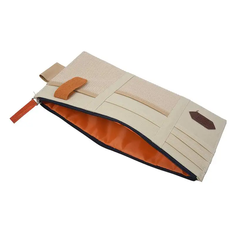 Yolu Muti-functional Auto Car Sun Visor Card Storage Holder Pouch Bag Beige
