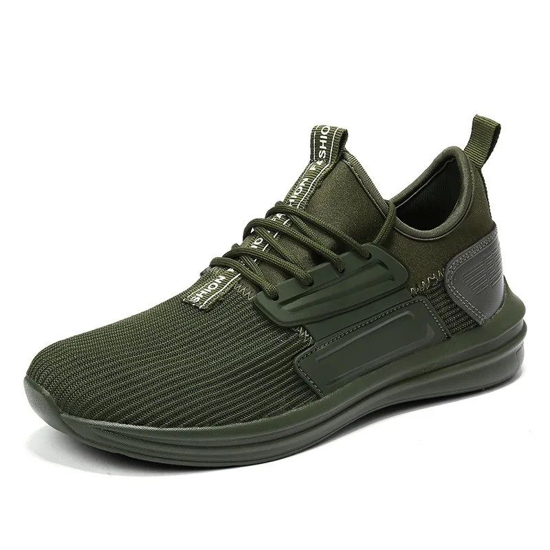 Fashion Green Men Casual Shoes Breathable Hard Wearing Light Lace up