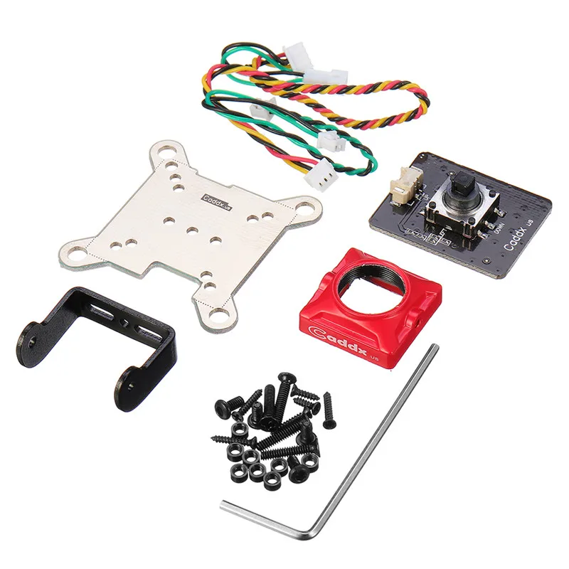 

High Quality Caddx CM07 Camera Protective Case Set OSD Board Bracket AV Cable for Caddx Turtle V2 Black/Red