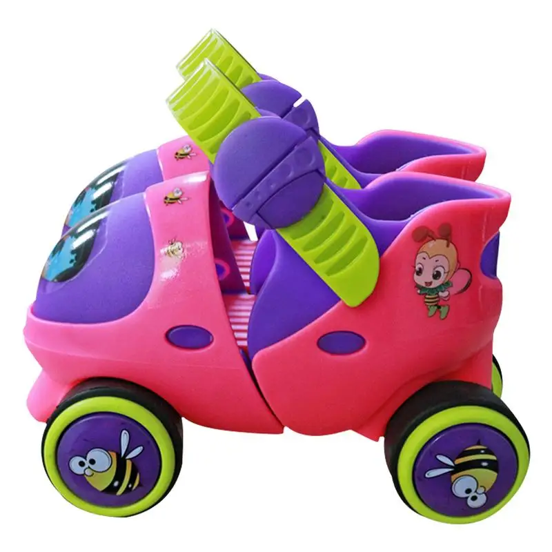 جديد قابل للتعديل حجم الأطفال زلاجات دوارة صف مزدوج 4 عجلات أحذية التزلج انزلاق حذاء تزلج بعجلات سباق التعرج المبتدئين 2-6 سنة