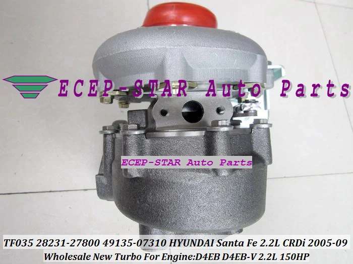 TF035 28231-27800 49135-07302 49135-07300 49135-07100 Turbo Turbocharger For HYUNDAI Santa Fe 2.2L CRDi 2005-09 D4EB D4EB-V 150HP (5)