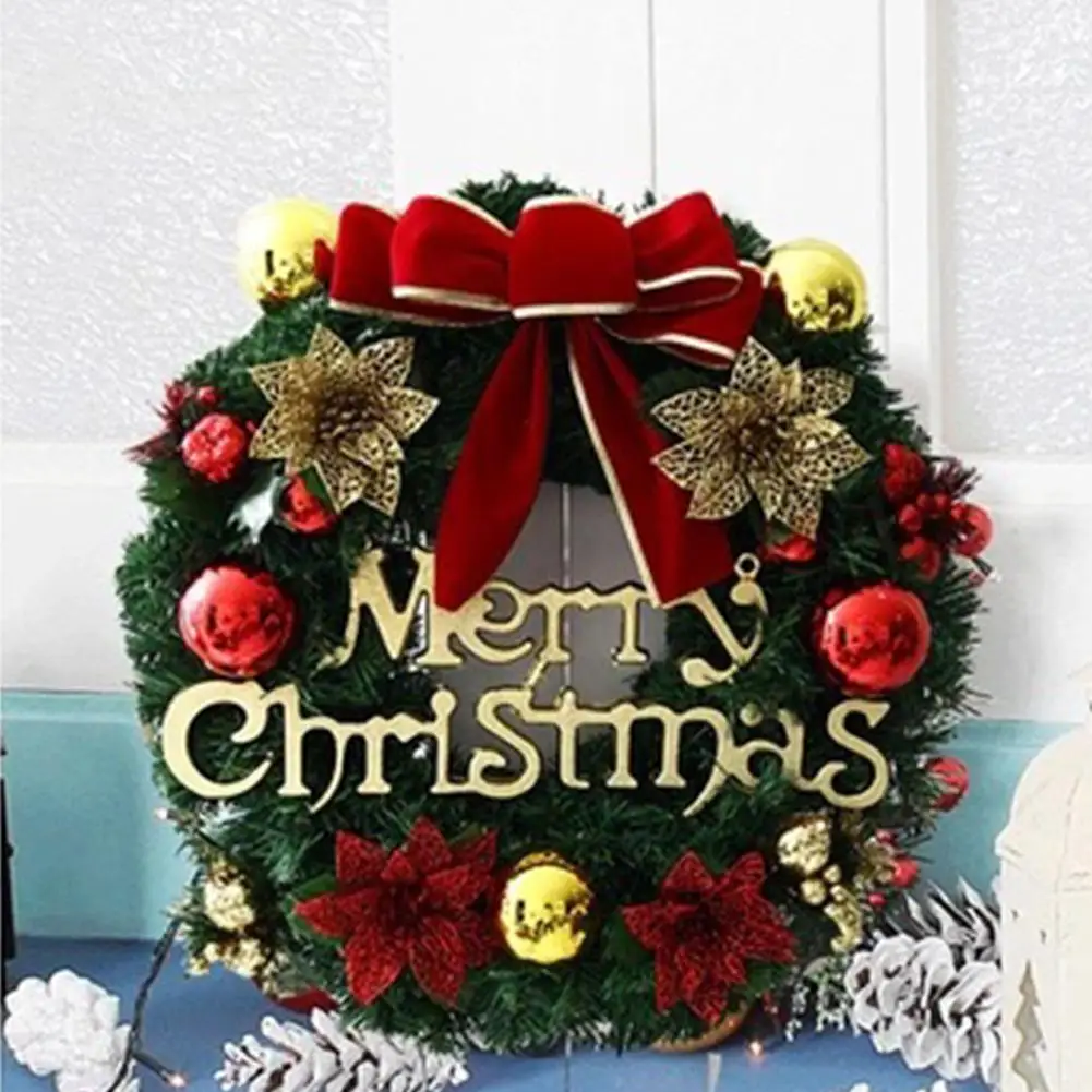 Нет Вт, 30 Вт, 40 см Рождественский венок гирлянда подвесной кулон для домашней двери Витрина украшения-30
