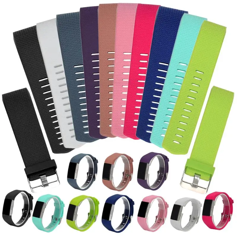 

1Pcs Silicone Watchband Strap Band Replacement Smart Bracelet With Buckle Size S/21cm L/23cm For Fitbit Charge 2 Watch