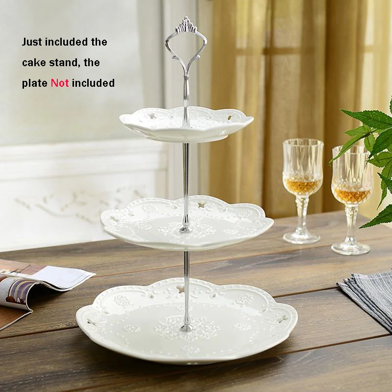 

1x Cake Stand Plate Bracket Metal 2 / 3 Layers Wedding Party Cake Plate Stand Cake Fruits Tool Plates Stand (Plate Not Included)