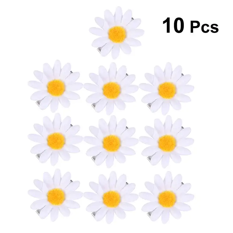 10pcs Sunflower Hair Clips Cute Daisy Decorative Hair Barrettes