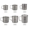 Lixada Outdoor Titanium Cup Mug Pots Tableware Camping Cup Picnic Water Cup Mug of Coffee Tea with Lid 300/350/420/550/650/750ml ► Photo 2/6