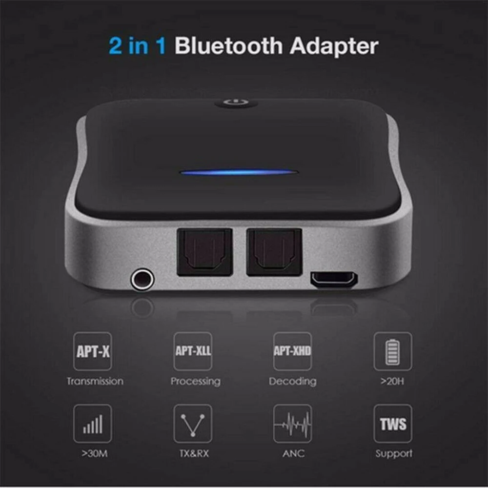 

3.5mm Aux/RCA Optical Bluetooth Audio Receiverr 3.5mm Bluetooth Transmitter 5.0 Wireless Adaptefor Car Speake TV PC Accessories