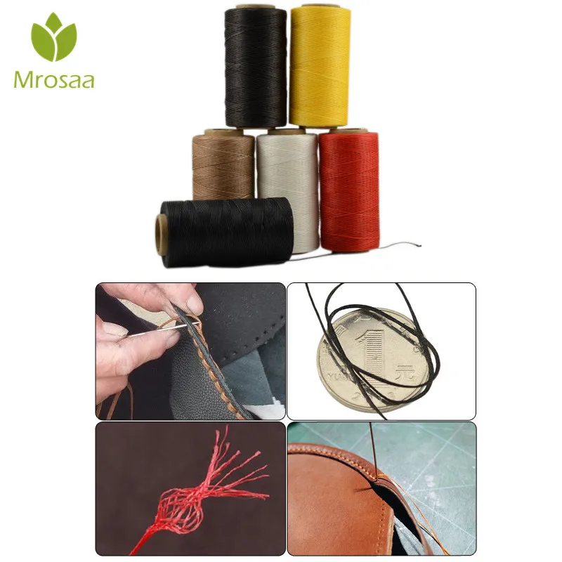 150d 260 Meters 1mm Sewing Wax Thread Leather Waxed Thread Cord For Diy