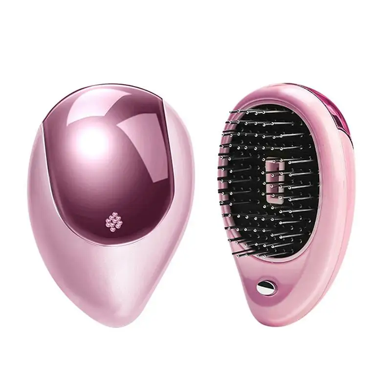 

Portable Electric Hair Ionic Brush Hair Straightener Brush Negative ion Comb Anti-static Massage Mini Straight Hair Comb 2Colors