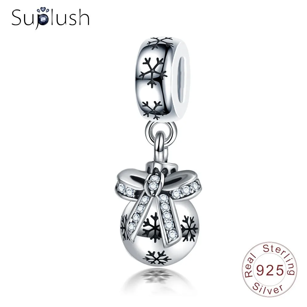 Suplush 925 Стерлинговое Серебро Рождественский подарок Очаровательная подвеска для