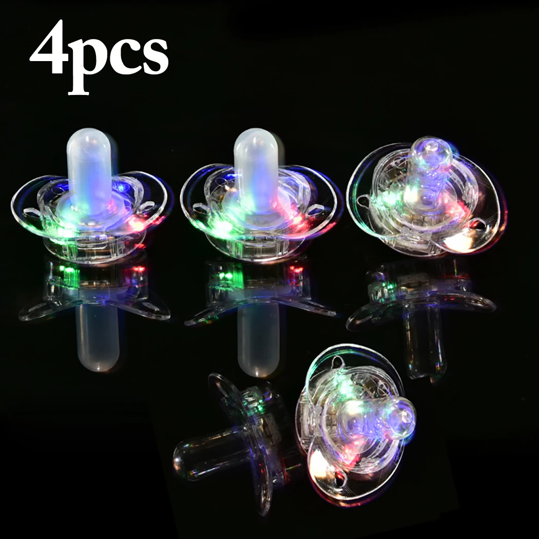 

4PCS LED Whistle Nipple Shape Flash Whistle Light Up Whistle for Concerts Kids Party Packs