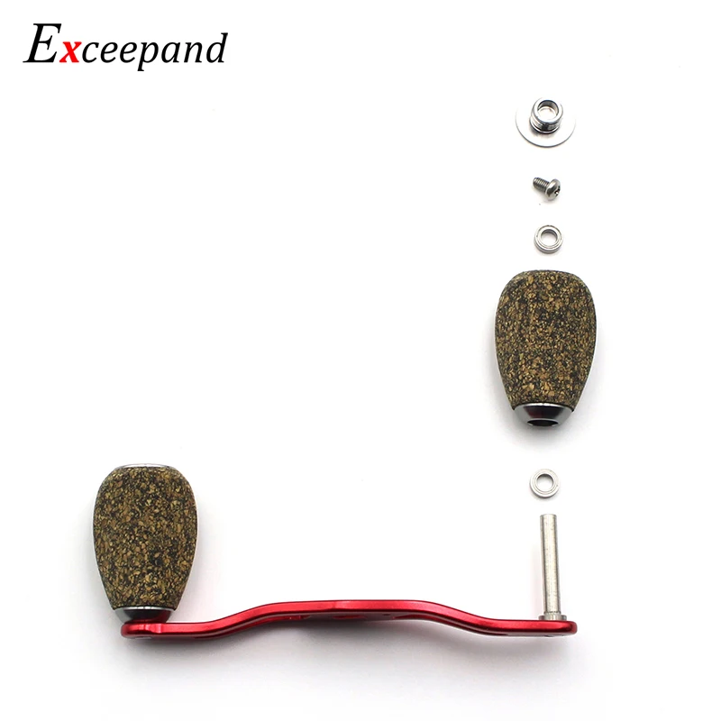 Exceepand Rubber Cork Knobs Red Fishing Reel Handle for Abu Garcia Daiwa Baitcasting Reel