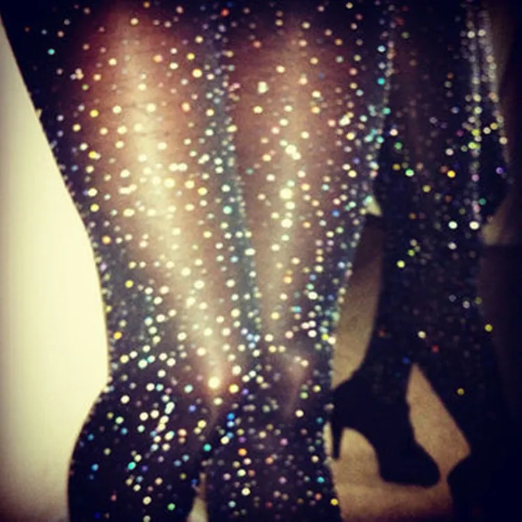 

Sexy Diamond Womens Lady Girls Black Sexy Fishnet Pattern Jacquard Stockings Rhinestone Pantyhose Tights Styles Woman tt046