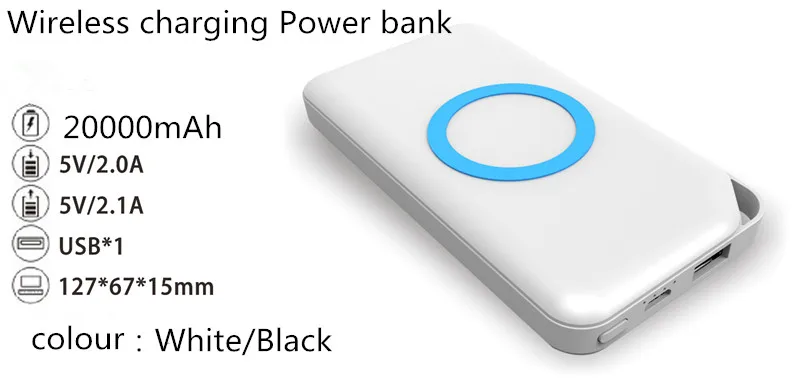 20000mAh Power Bank External Battery Quick Charge Wireless Powerbank Portable Mobile Phone Charger 20000mAh Power Bank External Battery Quick Charge Wireless Powerbank Portable Mobile Phone Charger