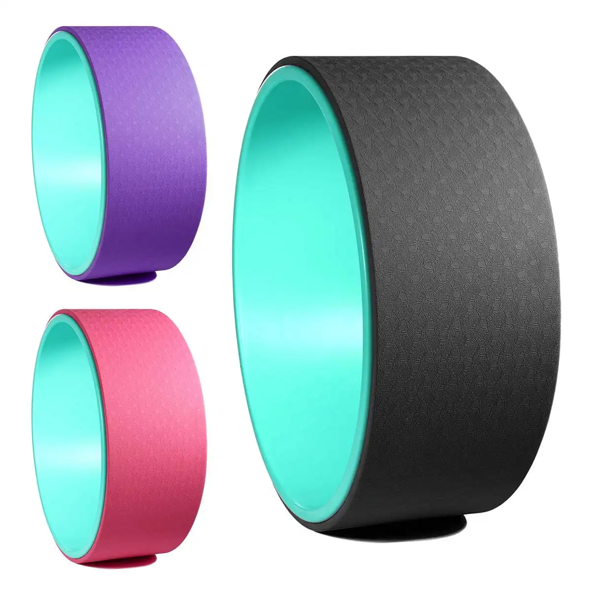 

3 Colors TPE Yoga Wheel Muscle Relaxing Fitness-Extra Strength Yoga Circles Gym Props Fitness Body Building Equipment Tools