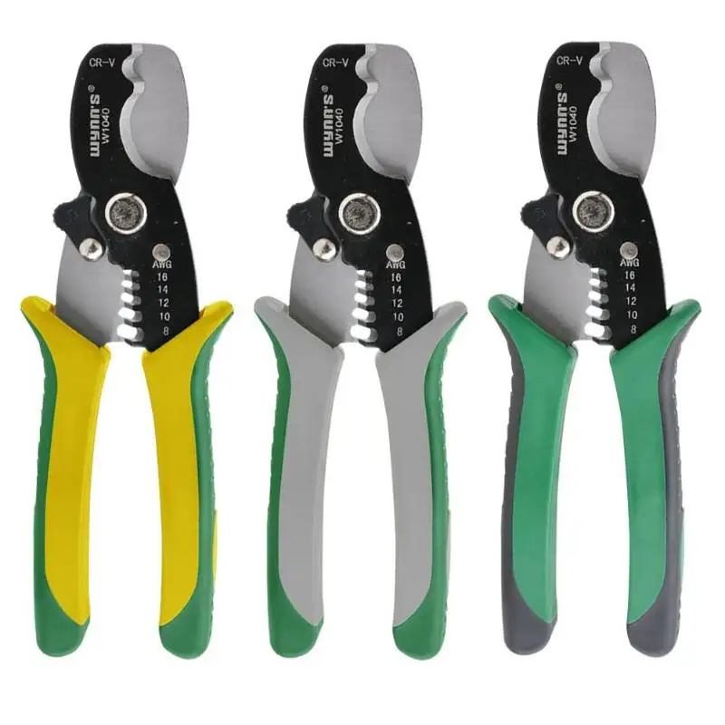 

5 in 1 Multi-tool Pliers Terminal Clamp Cable Stripping Pliers Crimping Automatic Scrub Peeling Pliers Hand Tools Color random