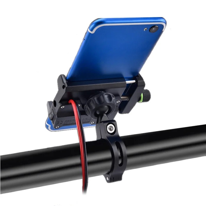 

Motorcycle Car Phone Holder Aluminum Alloy 2.5A Charging Belt Open 12-2 Off 4V Waterproof With USB Interface Bike Phone Holder
