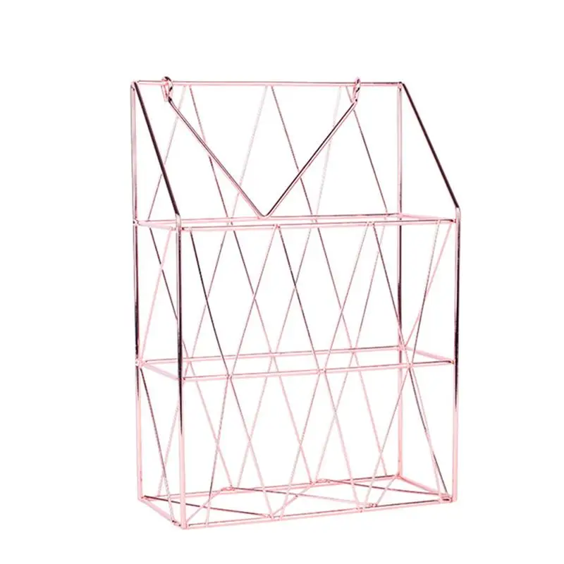 

1pc Metal Basket Hanging Iron Wall-mounted Magazine Holder Book Organizer Storage Container File Shelf for Home Office