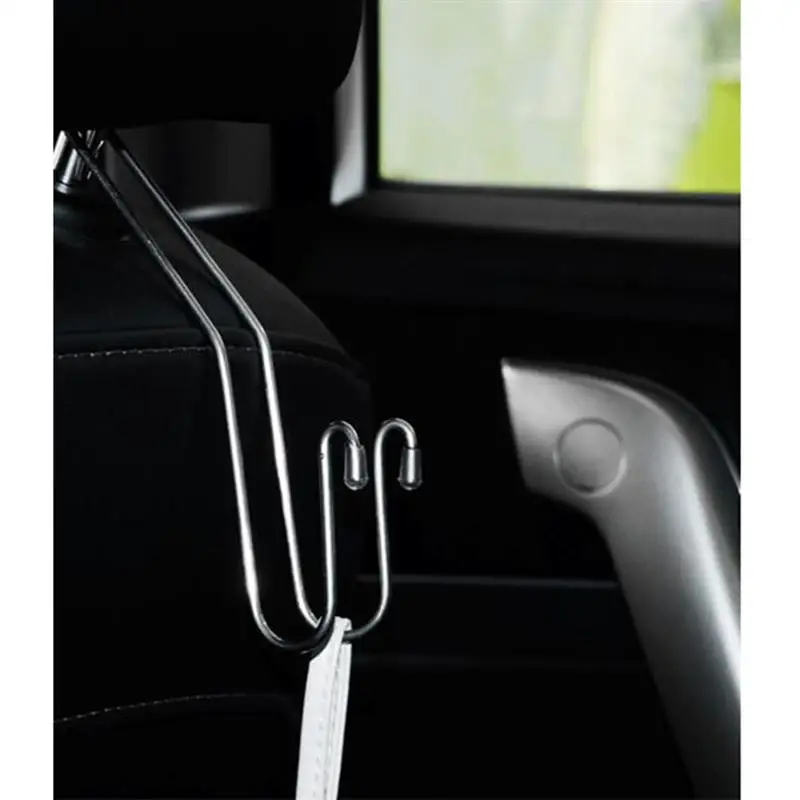OUNONA 6pcs Car Seat Hooks Stainless Steel Headrest Hooks Organizer