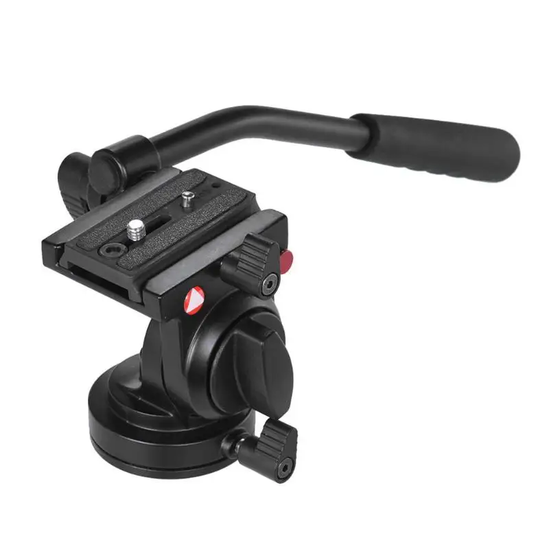 

KH-6750 Video Camera Tripod Fluid Drag Pan Head with Sliding Plate 1/4 3/8 Screws for DSLR Camera