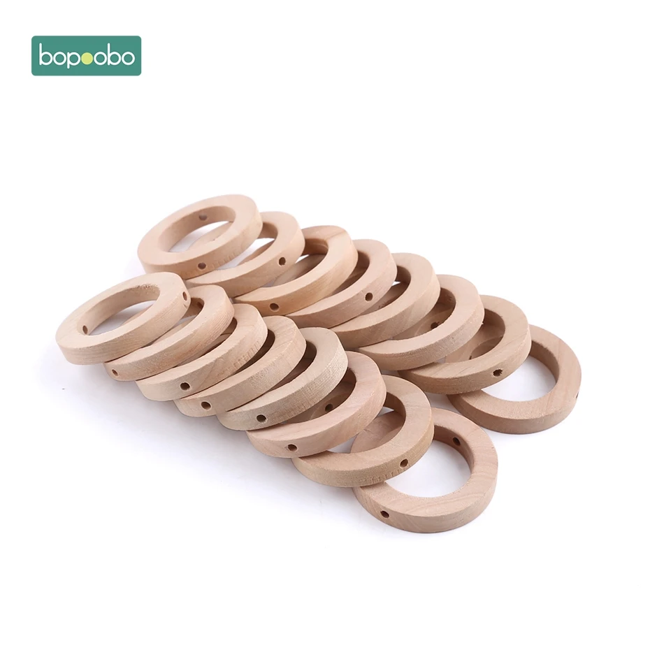 Bopoobo 20 Pc 30 мм деревянные кольца Прорезыватель деревянный Прорезыватель соску цепи аксессуары новорожденного игрушки деревянные кольца