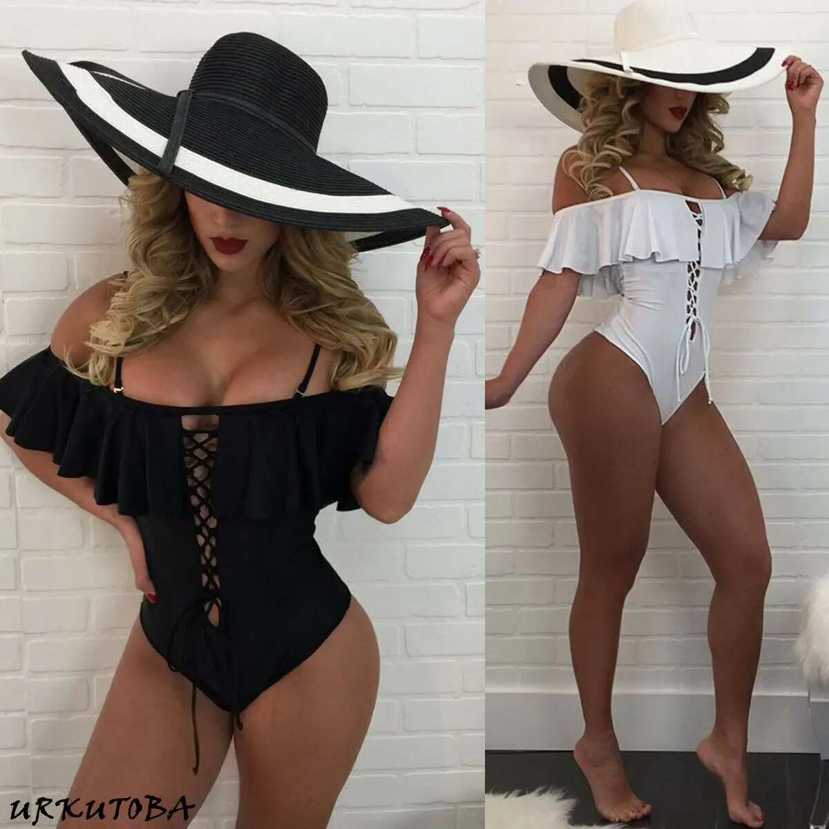 2019 Newest Hot Sexy Off Shoulder Floral One Piece Swimsuit Summer Women Bathing Suit Ruffle Monokini Swimwear 2019 Newest Hot Sexy Off Shoulder Floral One Piece Swimsuit Summer Women Bathing Suit Ruffle Monokini Swimwear