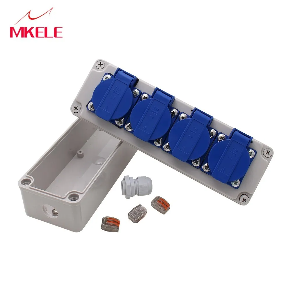 Hot-verkoop M-socke004 Waterdicht Stopcontact Switcher & Socket Met Splash Proof Box (10A 220V) 80*250*70mm Protector