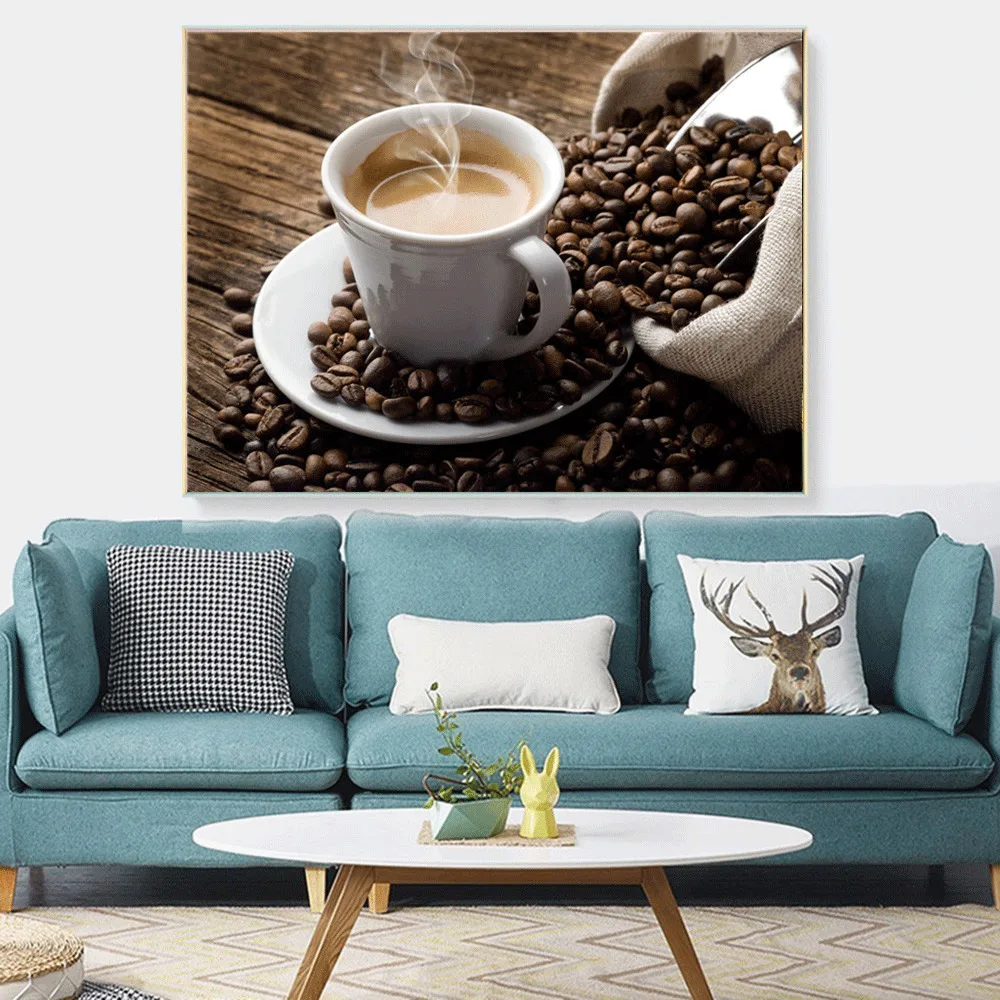 Huacan DIY Diamond Painting Coffee Embroidery Sale 5d Mosaic Full Square Rhinestone Picture DropShip|Алмазная мозаика| |