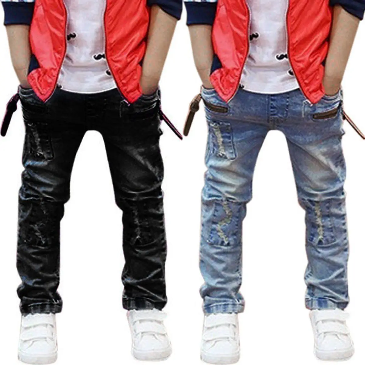 

Toddler Boy Hole Jean Pant Infant Kids Baby Boys Hole Patch Jeans Pants Children Boy Denim Trousers Bottoms