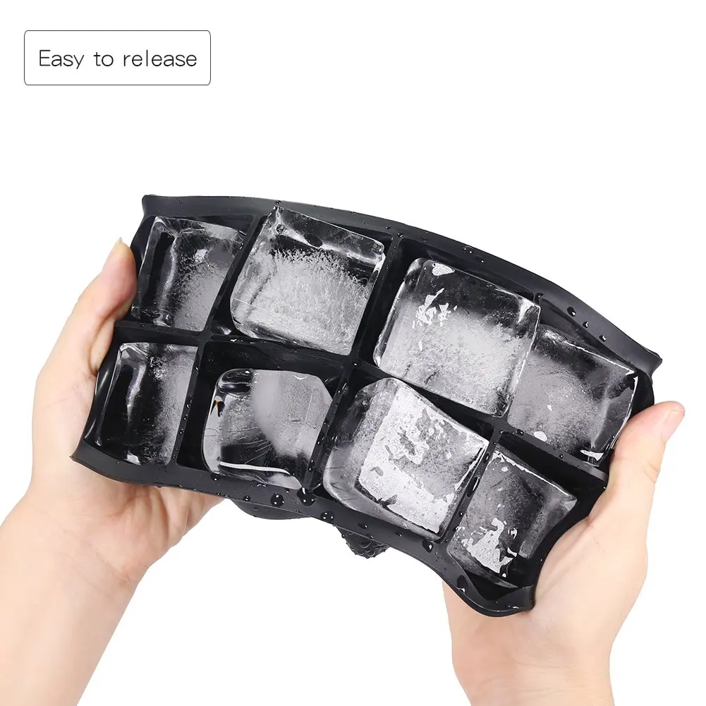 

8 Cavity Silicone Ice Cube Trays Molds Easy-Release Square Shape Storage Containers ice cube tray Candy Cake Pudding Molds