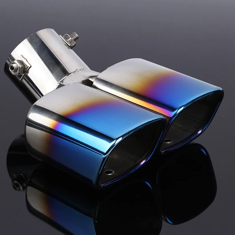 Blue Steel Car Tailpipe Cover 63mm 2.5 Inlet Exhaust Tail Muffler Rear Pipe Tip Blue Steel Car Tailpipe Cover 63mm 2.5 Inlet Exhaust Tail Muffler Rear Pipe Tip
