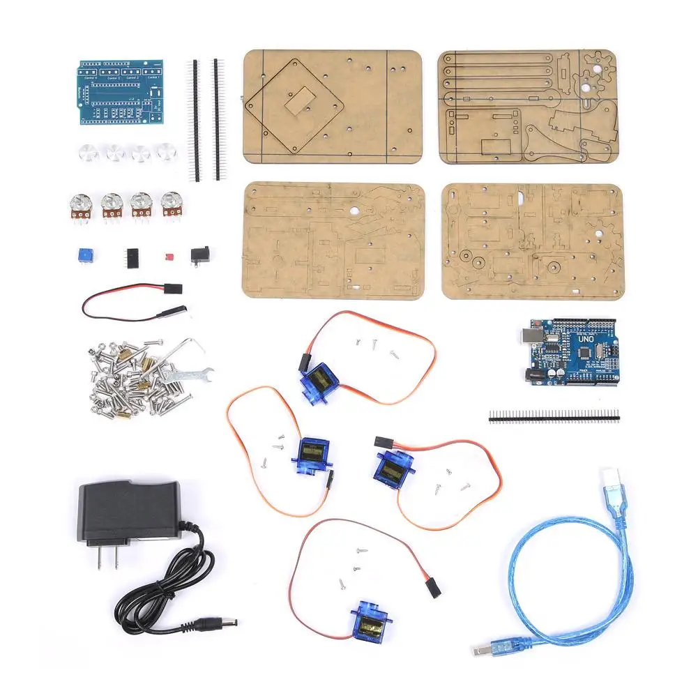 

DIY Assembly Acrylic Mechanical Arm 4 DOF Robot Claw Kit for Robotics SNAM1900 new