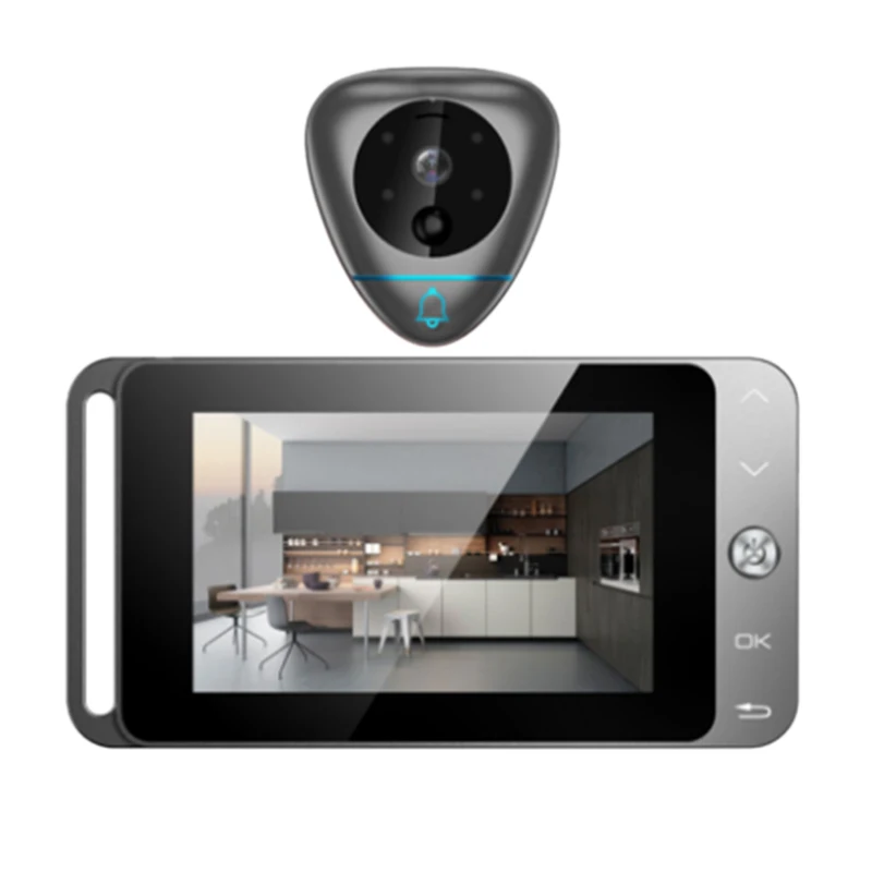 

4 Inch Smart Video Doorbell Wireless Peephole Viewer With T Auto-Taking Photos/Recording And Motion Detection