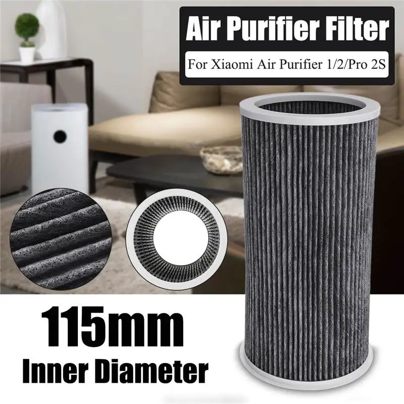 

14.5X29cm Air Filter Cartridge Filter Element for Xiaomi Mi Air Purifier 1/2/Pro/2S Grey Catalyst activated carbon Material