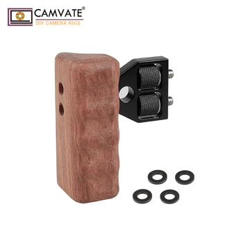 

CAMVATE DSLR Wood Wooden Handle for right Grip Mount Support for DV Video Cage Rig C1476 camera photography accessories