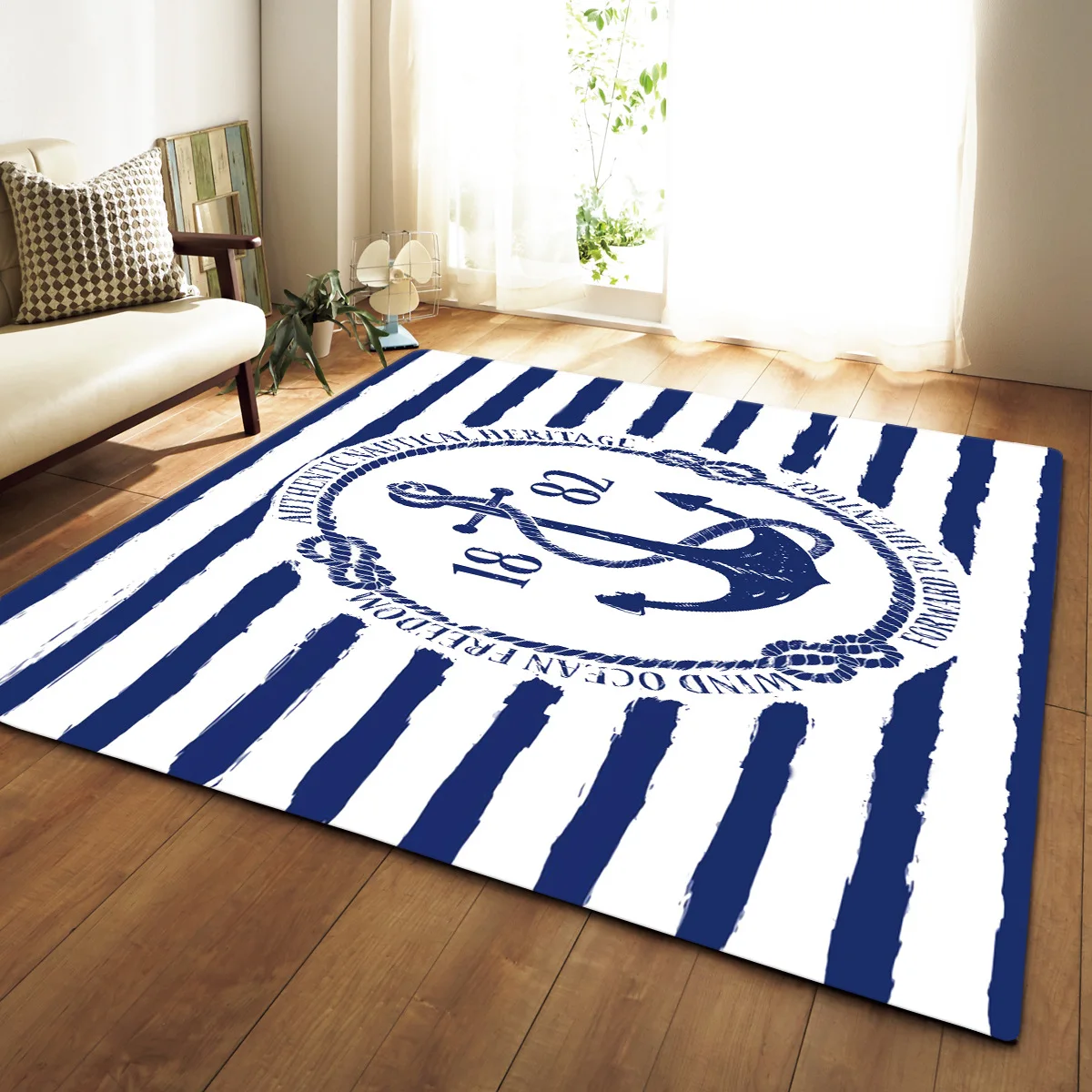

Anchor Printed Carpets for Living Room Large size Carpet Soft Flannel Parlor Area Rugs Home Decor Rug Child Room Play Game Mats