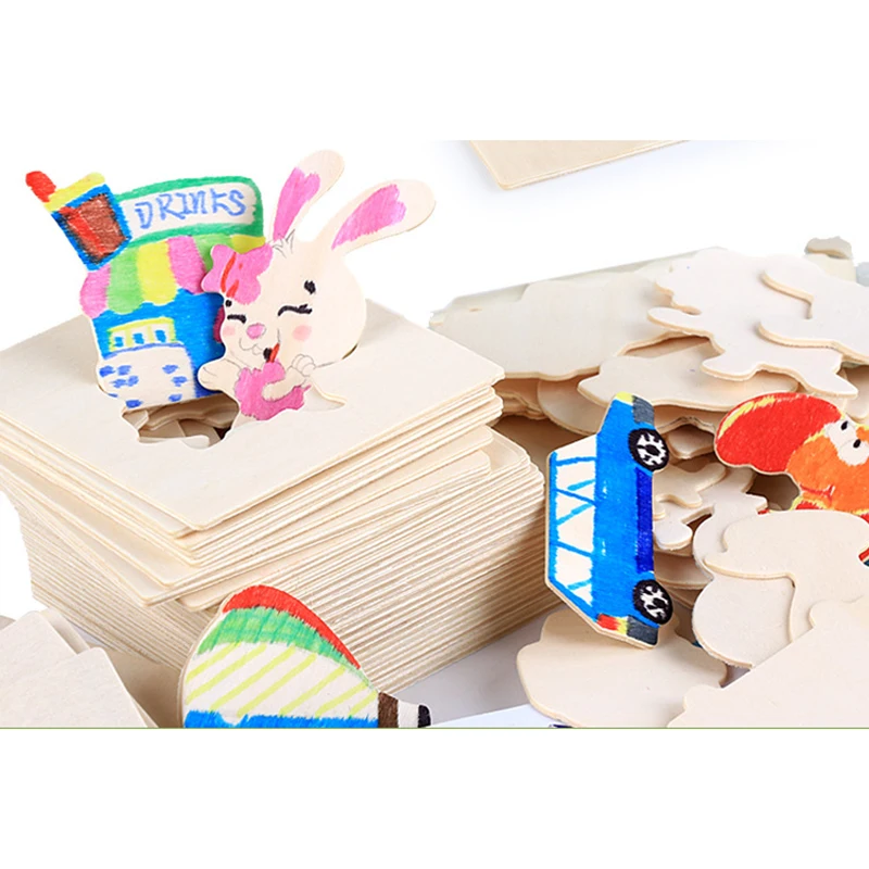 

DDWE Wooden Drawing Toys Children Learn Painting Tools Kids Color Drawing Template Set Learning To Draw Education Toys For Gifts