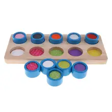 Montessori Sensory Feeling Tube Hands Eyes Coordination Preschoolers Learning Toy Montessori Educational Wooden Toys for Child