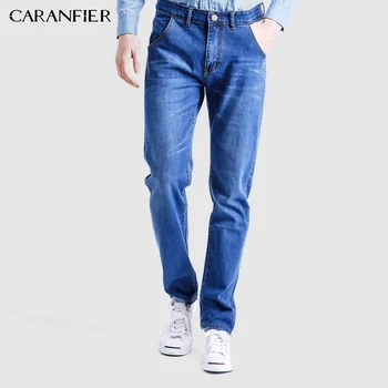 

CARANFIER 2017 New Jeans Men Cotton Elastic Fashion Casual Denim Pants For Men Slim Fit Skinny Pencil Jeans Classic Blue